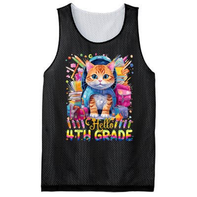 Hello 4th Grade Back To School First Day Fourth Grade Vibes Mesh Reversible Basketball Jersey Tank