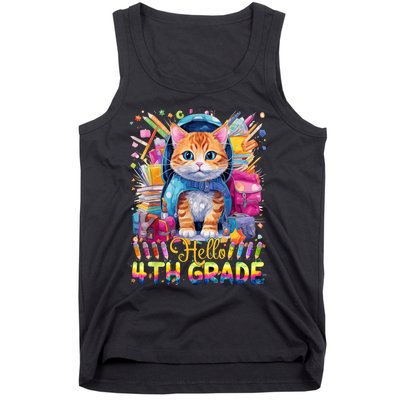 Hello 4th Grade Back To School First Day Fourth Grade Vibes Tank Top