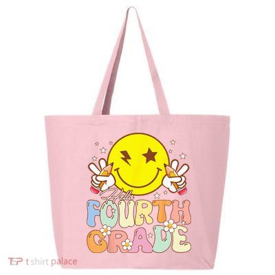 Hello 4th Grade Fourth Grade Funny Smile Face Back To School 25L Jumbo Tote