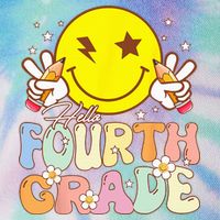 Hello 4th Grade Fourth Grade Funny Smile Face Back To School Legacy Tie Dye Trucker Hat