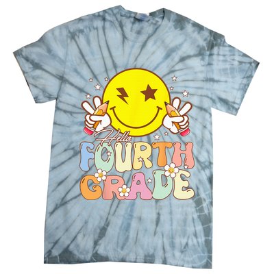 Hello 4th Grade Fourth Grade Funny Smile Face Back To School Tie-Dye T-Shirt