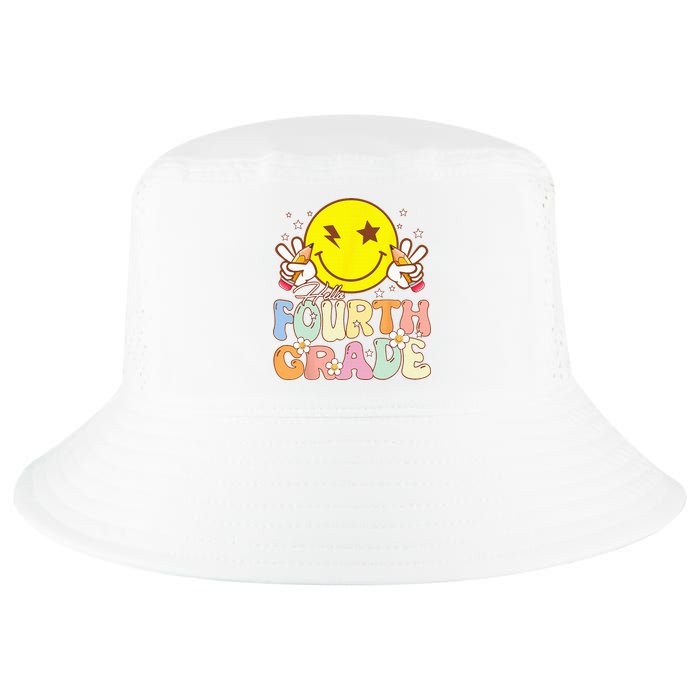 Hello 4th Grade Fourth Grade Funny Smile Face Back To School Cool Comfort Performance Bucket Hat