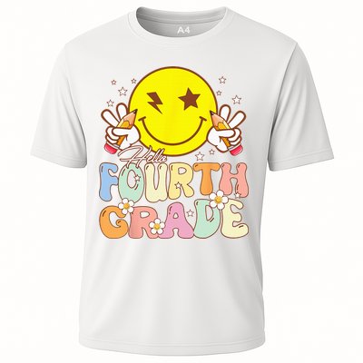 Hello 4th Grade Fourth Grade Funny Smile Face Back To School Performance Shirt