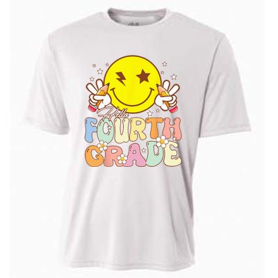 Hello 4th Grade Fourth Grade Funny Smile Face Back To School Cooling Performance Crew T-Shirt