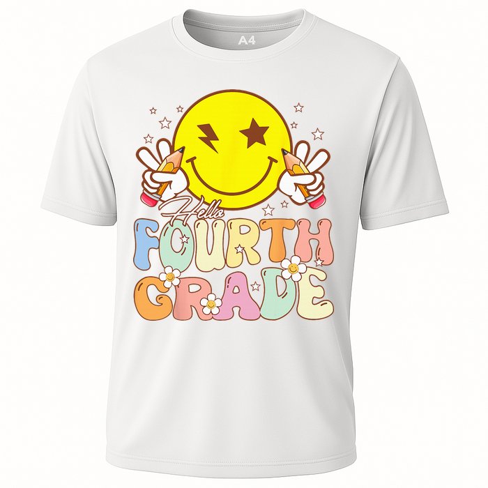 Hello 4th Grade Fourth Grade Funny Smile Face Back To School Cooling Performance Crew T-Shirt