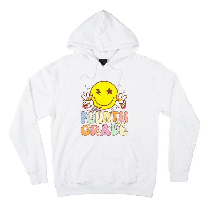 Hello 4th Grade Fourth Grade Funny Smile Face Back To School Hoodie