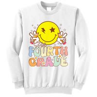 Hello 4th Grade Fourth Grade Funny Smile Face Back To School Sweatshirt