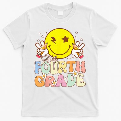 Hello 4th Grade Fourth Grade Funny Smile Face Back To School T-Shirt