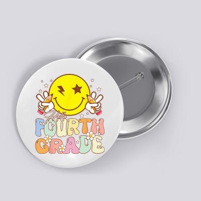 Hello 4th Grade Fourth Grade Funny Smile Face Back To School Button