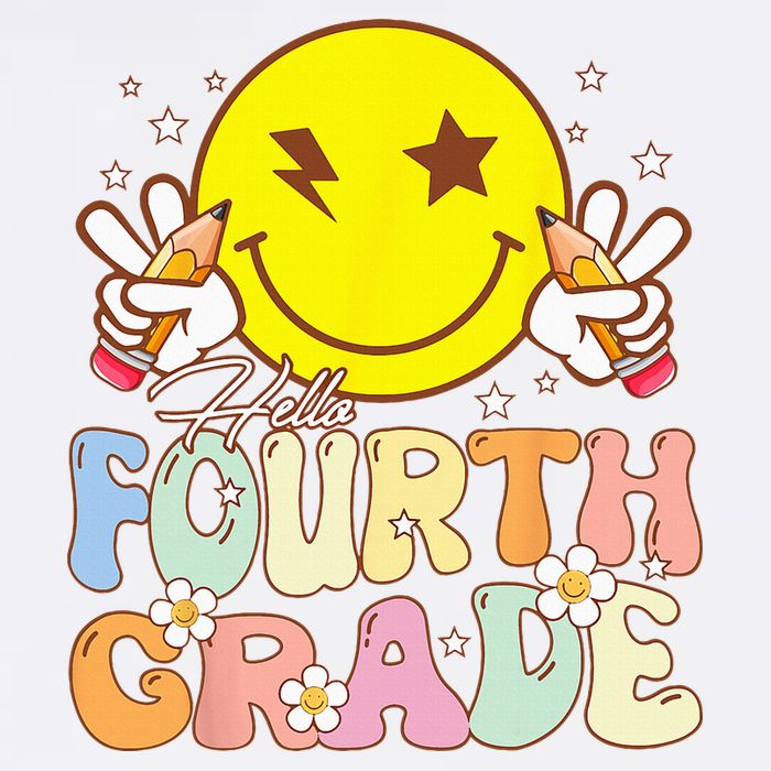 Hello 4th Grade Fourth Grade Funny Smile Face Back To School Button