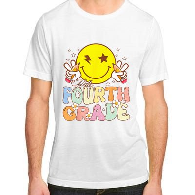 Hello 4th Grade Fourth Grade Funny Smile Face Back To School Adult ChromaSoft Performance T-Shirt