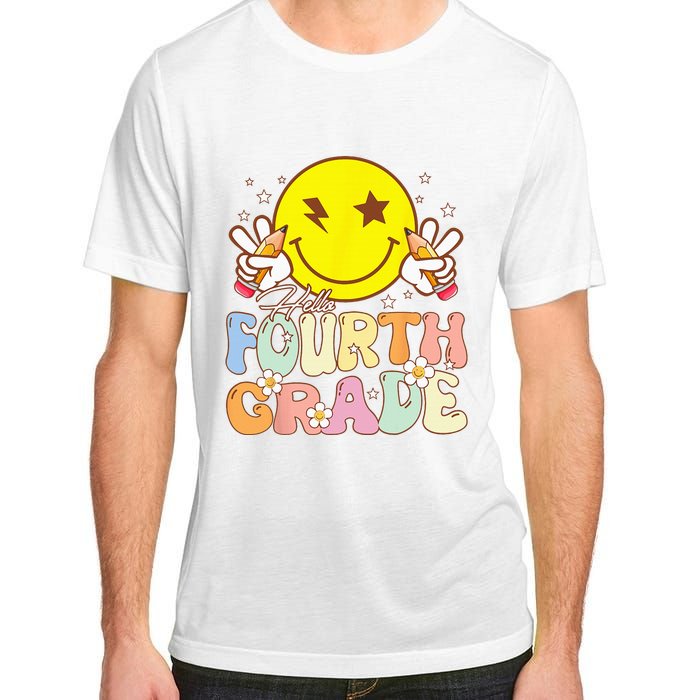 Hello 4th Grade Fourth Grade Funny Smile Face Back To School Adult ChromaSoft Performance T-Shirt