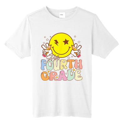 Hello 4th Grade Fourth Grade Funny Smile Face Back To School Tall Fusion ChromaSoft Performance T-Shirt