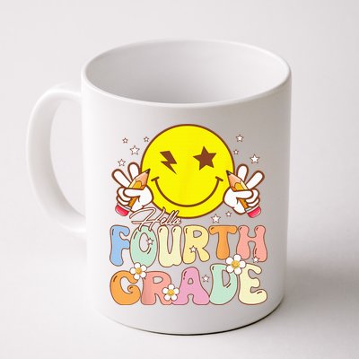 Hello 4th Grade Fourth Grade Funny Smile Face Back To School Mug