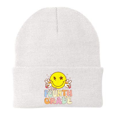 Hello 4th Grade Fourth Grade Funny Smile Face Back To School Beanie