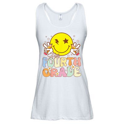 Hello 4th Grade Fourth Grade Funny Smile Face Back To School Ladies Essential Flowy Tank