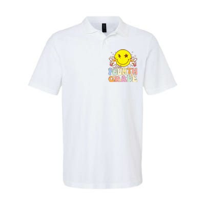 Hello 4th Grade Fourth Grade Funny Smile Face Back To School Softstyle Adult Sport Polo