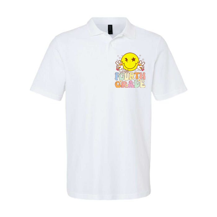 Hello 4th Grade Fourth Grade Funny Smile Face Back To School Softstyle Adult Sport Polo