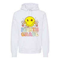 Hello 4th Grade Fourth Grade Funny Smile Face Back To School Premium Hoodie