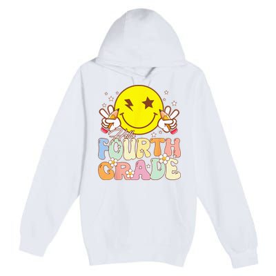 Hello 4th Grade Fourth Grade Funny Smile Face Back To School Premium Pullover Hoodie