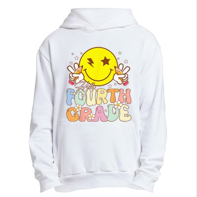 Hello 4th Grade Fourth Grade Funny Smile Face Back To School Urban Pullover Hoodie