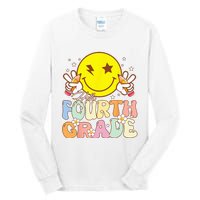 Hello 4th Grade Fourth Grade Funny Smile Face Back To School Tall Long Sleeve T-Shirt