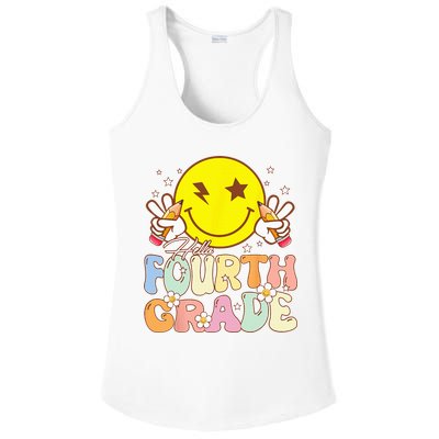 Hello 4th Grade Fourth Grade Funny Smile Face Back To School Ladies PosiCharge Competitor Racerback Tank