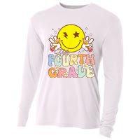 Hello 4th Grade Fourth Grade Funny Smile Face Back To School Cooling Performance Long Sleeve Crew