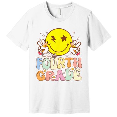 Hello 4th Grade Fourth Grade Funny Smile Face Back To School Premium T-Shirt