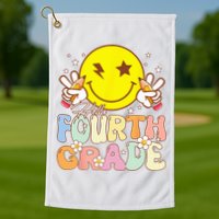 Hello 4th Grade Fourth Grade Funny Smile Face Back To School Golf Towel