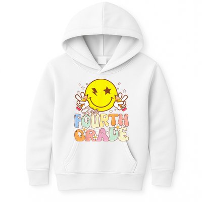 Hello 4th Grade Fourth Grade Funny Smile Face Back To School Kids Hoodie