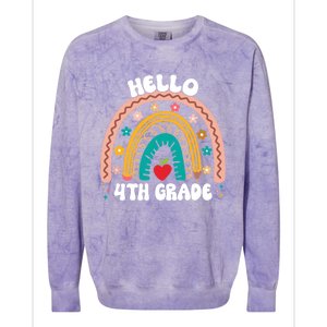 Hello 4Th Grade Rainbow Teacher Cute Team 4Th Grade Squad Gift Colorblast Crewneck Sweatshirt