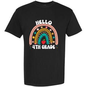 Hello 4Th Grade Rainbow Teacher Cute Team 4Th Grade Squad Gift Garment-Dyed Heavyweight T-Shirt