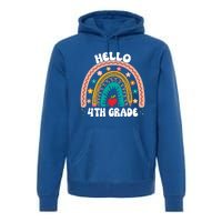 Hello 4Th Grade Rainbow Teacher Cute Team 4Th Grade Squad Gift Premium Hoodie