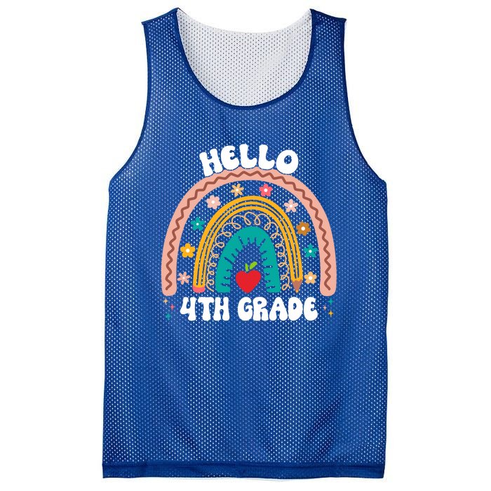 Hello 4Th Grade Rainbow Teacher Cute Team 4Th Grade Squad Gift Mesh Reversible Basketball Jersey Tank