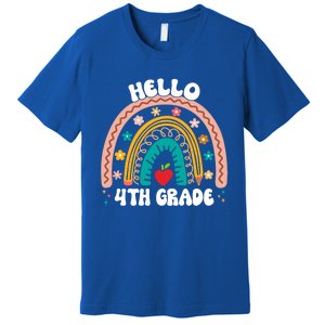 Hello 4Th Grade Rainbow Teacher Cute Team 4Th Grade Squad Gift Premium T-Shirt