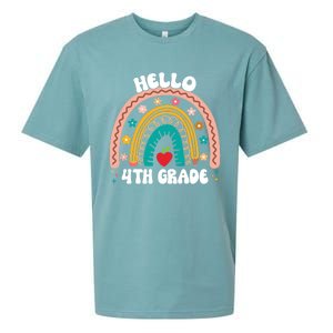 Hello 4Th Grade Rainbow Teacher Cute Team 4Th Grade Squad Gift Sueded Cloud Jersey T-Shirt