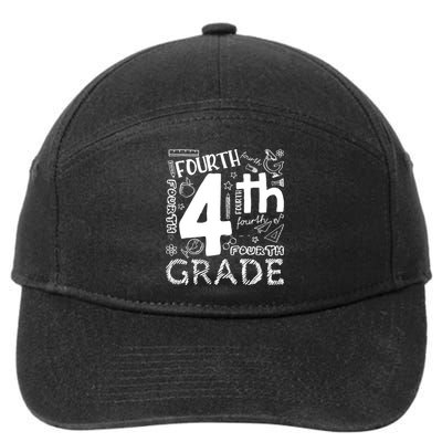 Hello 4th Grade Teacher Boy and Team Fourth Grade Girl 7-Panel Snapback Hat