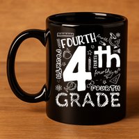 Hello 4th Grade Teacher Boy and Team Fourth Grade Girl 11oz C Handle Ceramic Mug