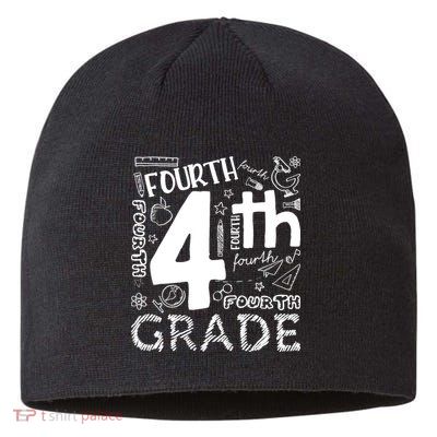 Hello 4th Grade Teacher Boy and Team Fourth Grade Girl Sustainable Beanie