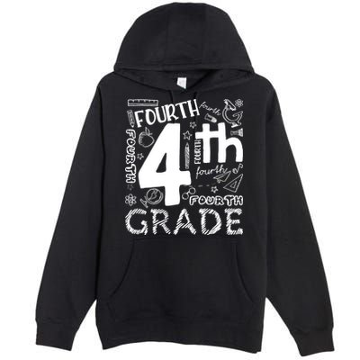 Hello 4th Grade Teacher Boy and Team Fourth Grade Girl Premium Pullover Hoodie
