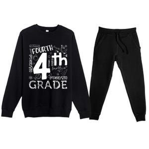 Hello 4th Grade Teacher Boy and Team Fourth Grade Girl Premium Crewneck Sweatsuit Set