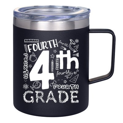 Hello 4th Grade Teacher Boy and Team Fourth Grade Girl 12oz Stainless Steel Coffee Mug