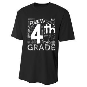 Hello 4th Grade Teacher Boy and Team Fourth Grade Girl Performance Sprint T-Shirt