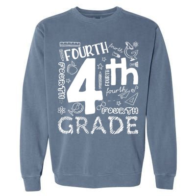 Hello 4th Grade Teacher Boy and Team Fourth Grade Girl Garment-Dyed Sweatshirt