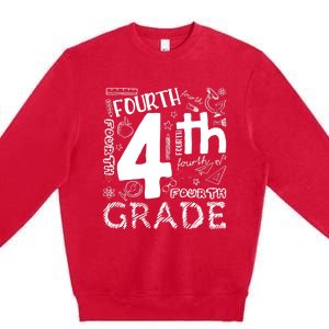 Hello 4th Grade Teacher Boy and Team Fourth Grade Girl Premium Crewneck Sweatshirt