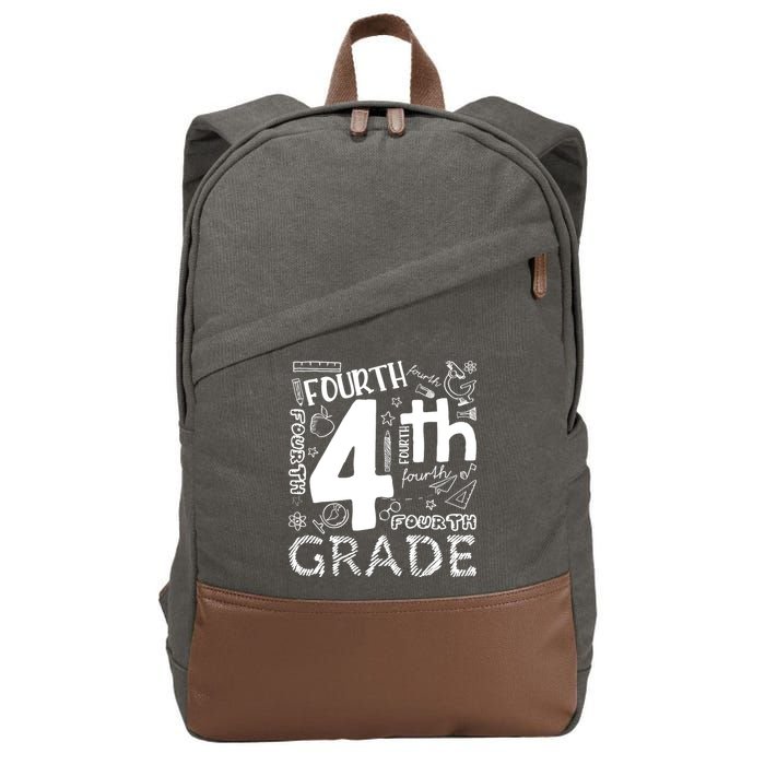 Hello 4th Grade Teacher Boy and Team Fourth Grade Girl Cotton Canvas Backpack