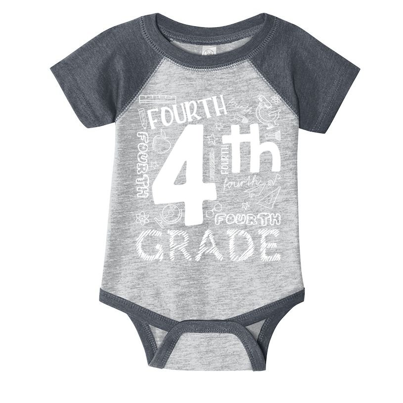 Hello 4th Grade Teacher Boy and Team Fourth Grade Girl Infant Baby Jersey Bodysuit