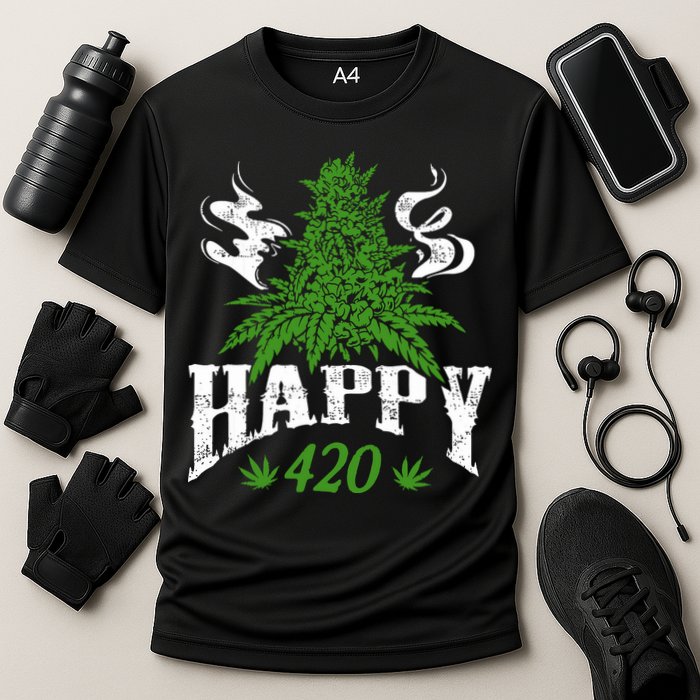 Happy 420 Marijuana Merch To Celebrate Weed Day On 420 Cooling Performance Crew T-Shirt