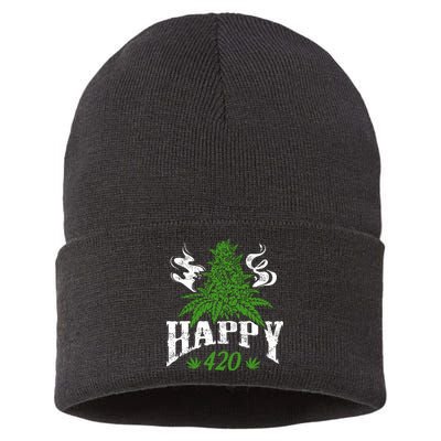 Happy 420 Marijuana Merch To Celebrate Weed Day On 420 Sustainable Knit Beanie
